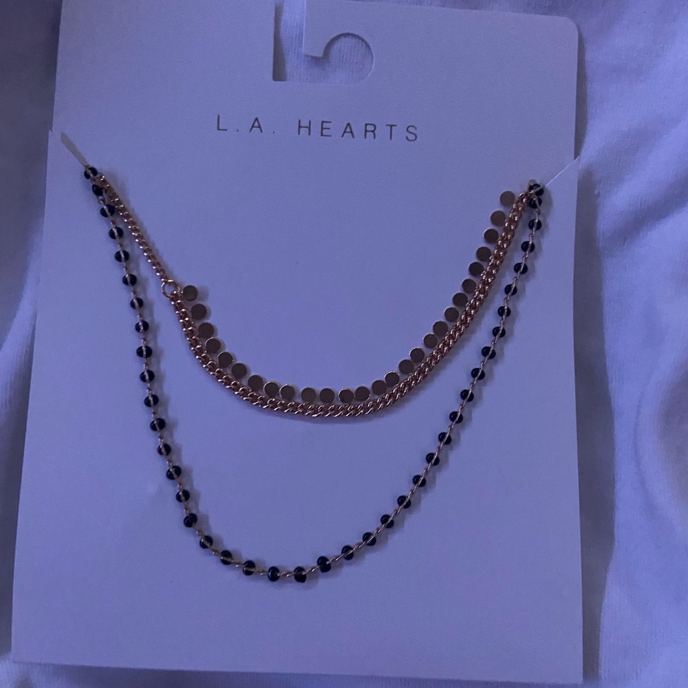 Double Layered LA heart necklace